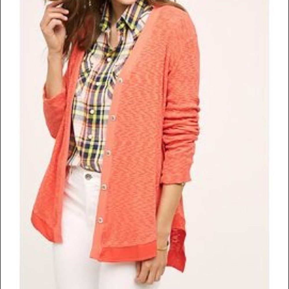 Anthropologie left of center‎ red cardigan